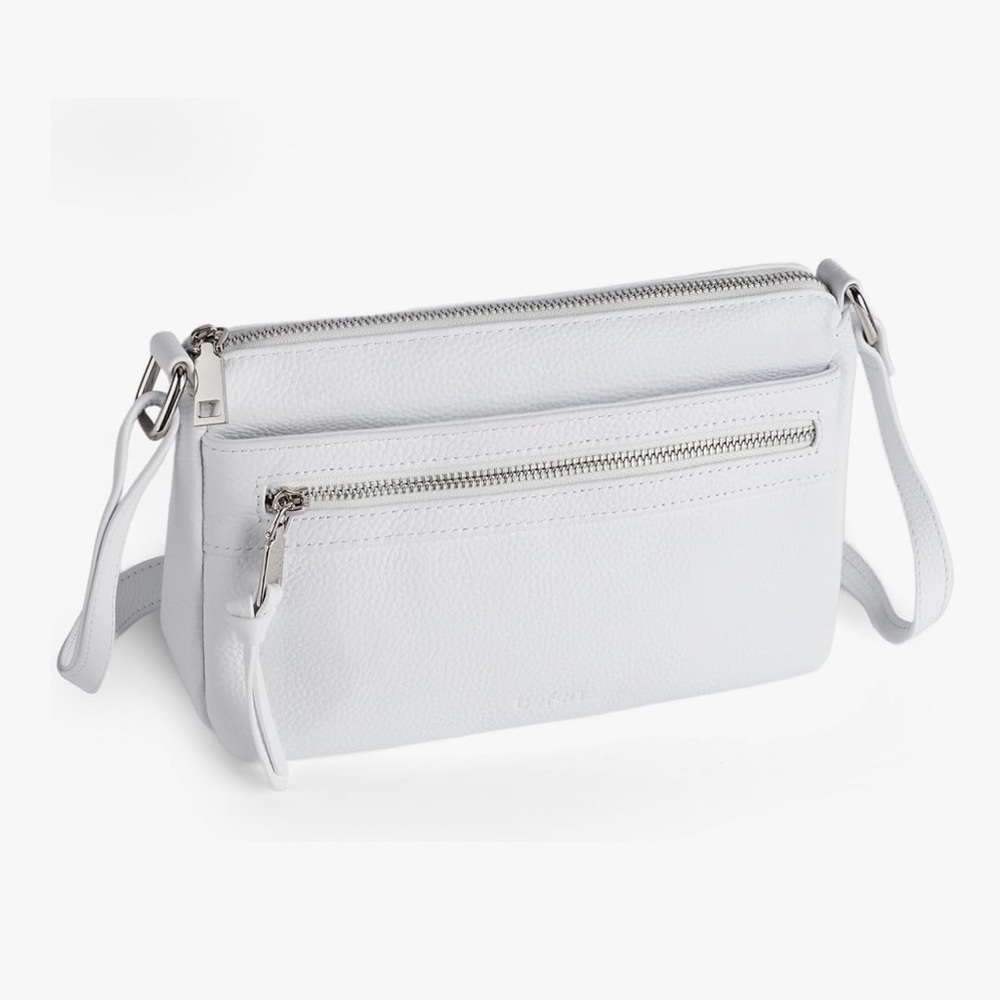 White Leather Crossbody